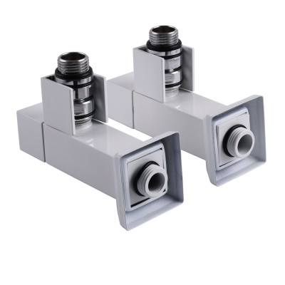 Набор Кран полуоборотный угловой с американкой SOLOMON LUX 1/2" CUBE WHITE 8888 (2шт.) Набор Кран полуоборотный угловой с американкой SOLOMON LUX 1/2" CUBE WHITE 8888 (2шт.)