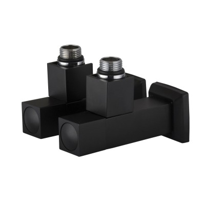 Набор Кран полуоборотный угловой с американкой SOLOMON LUX 1/2" CUBE BLACK 8888 (2шт.) Набор Кран полуоборотный угловой с американкой SOLOMON LUX 1/2" CUBE BLACK 8888 (2шт.)