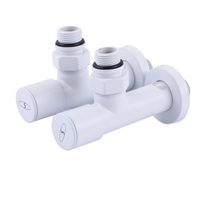 Набор Кран вентильный угловой с американкой SOLOMON LUX 1/2"  7777 (2шт.) WHITE