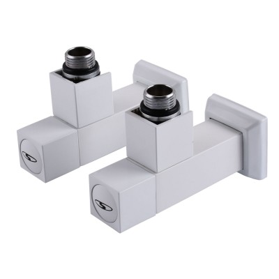 Набор Кран полуоборотный угловой с американкой SOLOMON LUX 1/2" CUBE WHITE 8888 (2шт.)