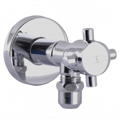 Кран полуоборотный угловой с цангой SOLOMON 1/2"х 3/8" Retro 7077