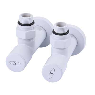 Набор Кран вентильный угловой с американкой SOLOMON LUX 1/2" 7777 (2шт.) WHITE Набор Кран вентильный угловой с американкой SOLOMON LUX 1/2" 7777 (2шт.) WHITE