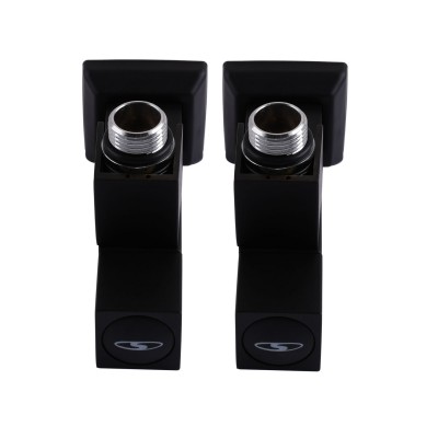 Набор Кран полуоборотный угловой с американкой SOLOMON LUX 1/2" CUBE BLACK 8888 (2шт.) Набор Кран полуоборотный угловой с американкой SOLOMON LUX 1/2" CUBE BLACK 8888 (2шт.)