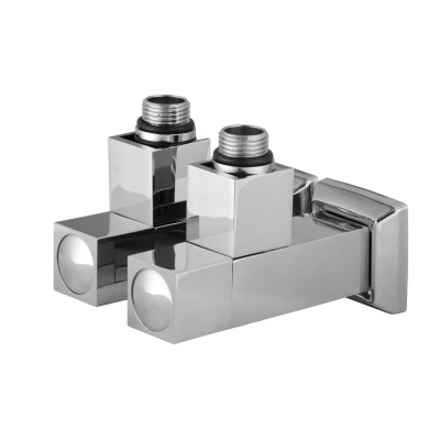 Набор Кран полуоборотный угловой с американкой SOLOMON LUX 1/2" CUBE CHROM 8888 (2шт.)