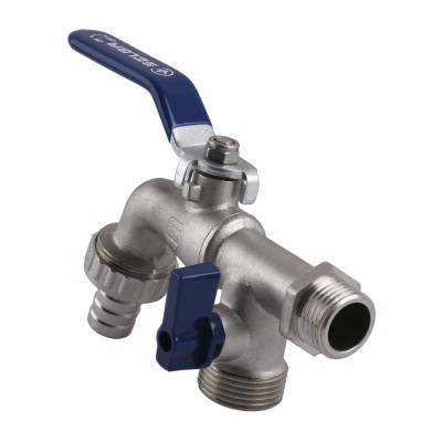 Кран SELBA шаровый поливочный двойной 1/2"x3/4"x3/4" SL4086 Кран SELBA шаровый поливочный двойной 1/2"x3/4"x3/4" SL4086