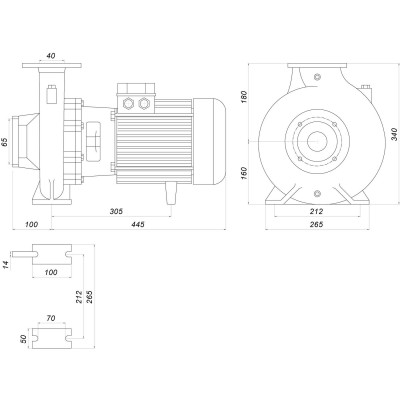 Насос моноблочный IR 40-200NB 7,5 кВт SAER (55 м3/ч, 53 м)