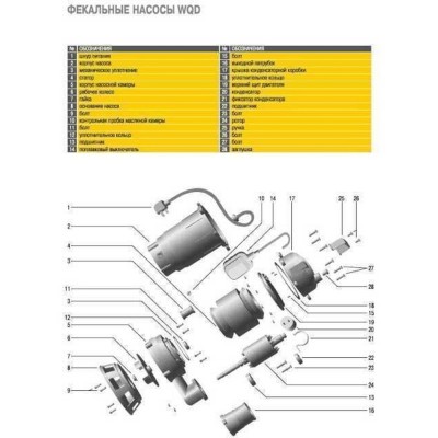Насос фекальный Optima WQD 8-12 0,9кВт Насос фекальный Optima WQD 8-12 0,9кВт
