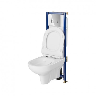 Комплект инсталляции Cersanit CET 471 ZIP + подвесной унитаз Cersanit SIMPLE ON в комплекте с сиденьем дюропласт и микролифтом