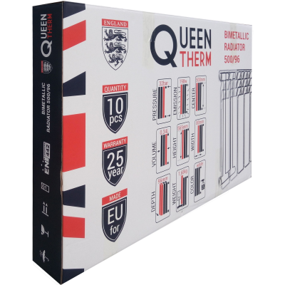 Радиатор биметаллический секционный QUEEN THERM 500/96 (кратно 10)