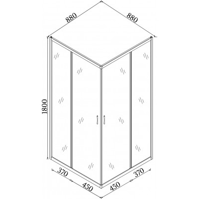 Душевая квадратная кабина без поддона ODRA N90GB BRAVO
