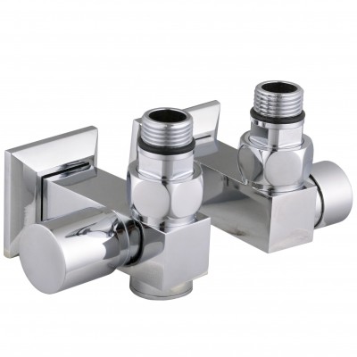 Набор угловых кранов с американкой SOLOMON LUX 1/2″CUBE CHROM 8888_ТЕН