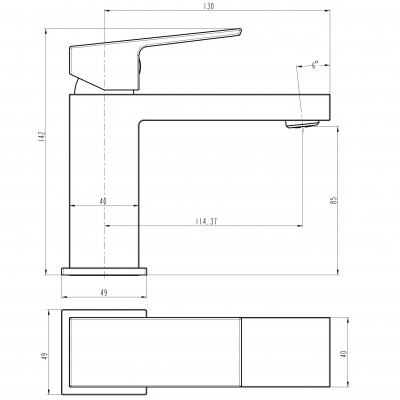 Смеситель для умывальника TOPAZ ODISS TO 18401-H61B Смеситель для умывальника TOPAZ ODISS TO 18401-H61B