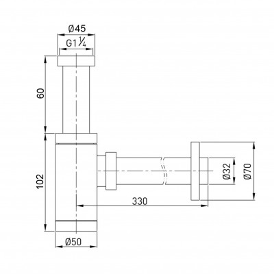 Сифон для раковин цилиндрический Globus Lux GS-32-105-00