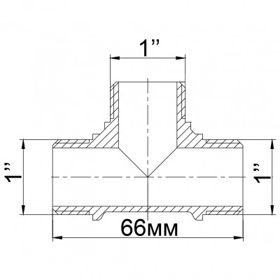 Тройник латунь 1"  Наружная-Наружная-Наружная  217-1Б