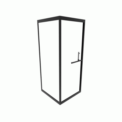 Душевая кабина 90*90 б/п, проф. черн.мат, стекло прозр(6мм)., раздвижн.внутрь ASIGNATURA Tinto 49020702