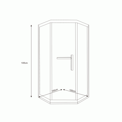 Душевая кабина 100*100 б/п, проф. сатин, стекло прозр.(8мм), раздв.внутрь ASIGNATURA Tinto 49022709