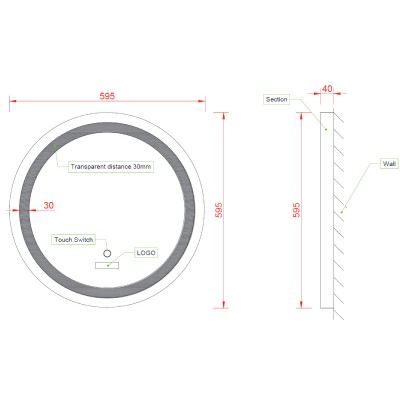 Зеркало LED  ASIGNATURA 60 см Unique 85401802