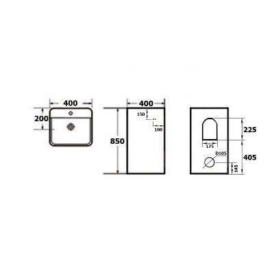 Умывальник напольный с полотенцедержателем NEWARC черный матовый Aqua 9412B-M Умывальник напольный с полотенцедержателем NEWARC черный матовый Aqua 9412B-M