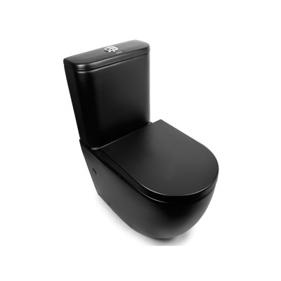 Унитаз-компакт Rimless NEWARC черный матовый Modern 3822B-M