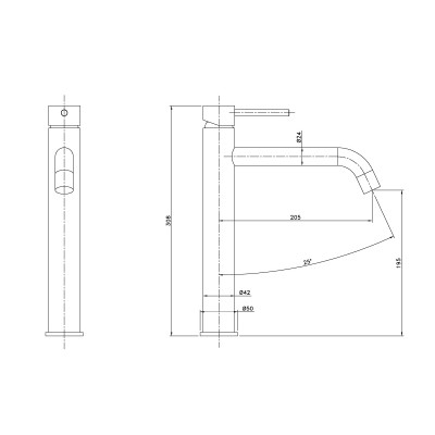 Смеситель для умывальника ASIGNATURA черный Delicate 15521602 Смеситель для умывальника ASIGNATURA черный Delicate 15521602