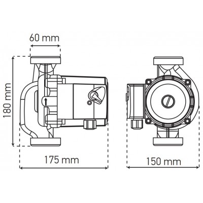 Насос циркуляционный центробежный KOER KP.GRS-32/8-180 (с гайками, кабелем и вилкой) (KP0252)