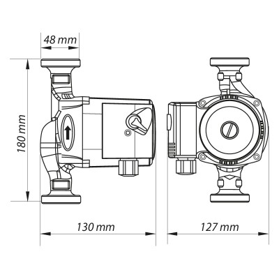 Насос циркуляционный центробежный KOER KP.GRS-25/8-2-180 (с гайками, кабелем и вилкой) (KP0253)