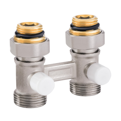 Узел нижнего подключения радиатора прямой KOER KR.1133 - 3/4"x1/2" с шаровым затвором (комплект)