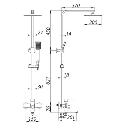 Душевая система со смесителем ZERIX LR72433 из нержавейки (LL1474) Душевая система со смесителем ZERIX LR72433 из нержавейки (LL1474)