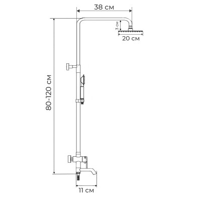 Душевая система со смесителем из нержавейки MIXXUS FIT-009-J (SS2825)