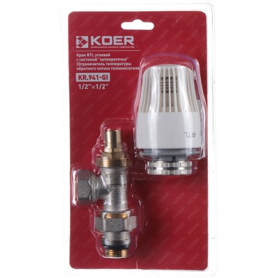 Кран RTL с системой "антипротечка" угловой KOER KR.941-Gi - 1/2x1/2 (KR3065)