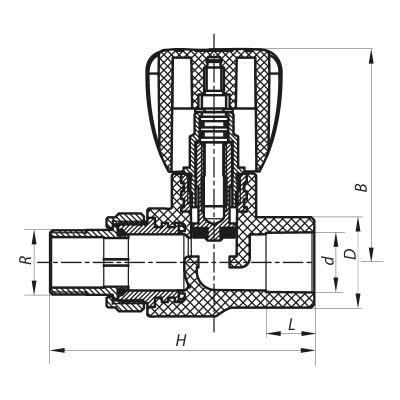 Вентиль радиаторный прямой PPR 20x1/2 (KOER K0165.PRO) (KP0213) Вентиль радиаторный прямой PPR 20x1/2 (KOER K0165.PRO) (KP0213)