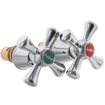 Ручки HAIBA SMES (с кранбуксами, пара) керамические (AC0600) Ручки HAIBA SMES (с кранбуксами, пара) керамические (AC0600)