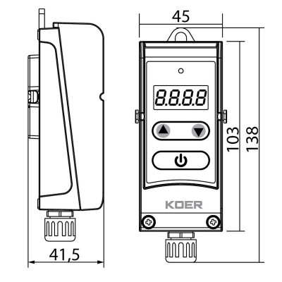 Термостат электрический накладной KOER KR.1354E (+5…+80*C) (KP2778)