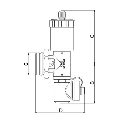 Концевая сливная группа Roho R610-100 - 1" (с воздухоотводчиком) (RO0152)