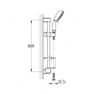 Душевой гарнитур со штангой Grohe New Tempesta Rustic 26086001