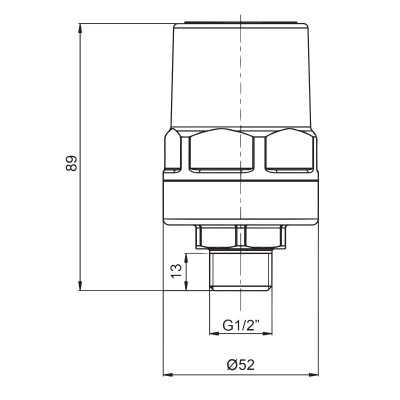 Амортизатор гидроударов Roho R1250-050 - 1/2" Н, PN50 (RO0142)