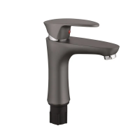 Смеситель для умывальника Plamix CEZAR-001 SET Graphite с подводом (PM0688) Смеситель для умывальника Plamix CEZAR-001 SET Graphite с подводом (PM0688)