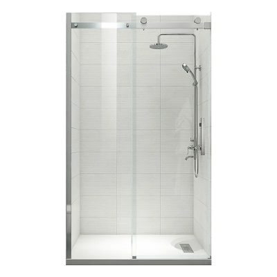 Дверь в нишу Koer SR SD01-120x200-TR-01 прозрачное стекло Easy Clean 8мм, хром (KR5376)