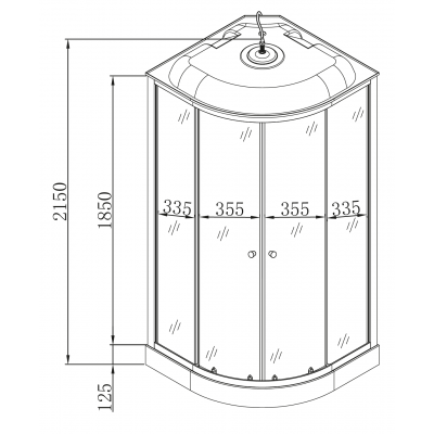 Бокс душевой с гидромассажем Mixxus STRONG SBH02-90x90x215-FB SATIN низкий поддон (MI6890)