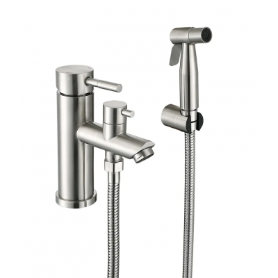 Смеситель для умывальника Zerix SUS-001-SH (Euro) с гигиен. душем из нержавеющей стали SUS304 (ZX5616) Смеситель для умывальника Zerix SUS-001-SH (Euro) с гигиен. душем из нержавеющей стали SUS304 (ZX5616)