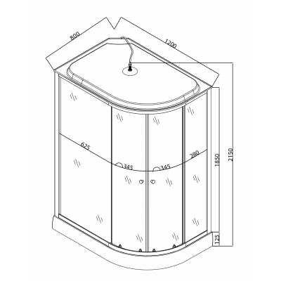 Бокс душевой без гидромассажа Mixxus WAVE SB02-120x80x215-L-FB SATIN с низким поддоном (MI6892)