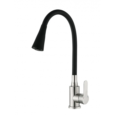 Смеситель для кухни Mixxus DAX-011 REFL.Black с силиконовым изливом (MI6559)