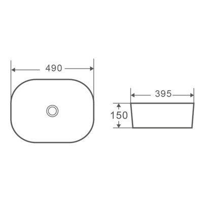 Умывальник накладной керамический Mixxus Premium Diverse-0101 Black 490x395x150mm (MP6485)