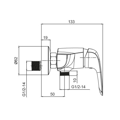Смеситель для душа KOER KB-30008-01 (KR3474), хром