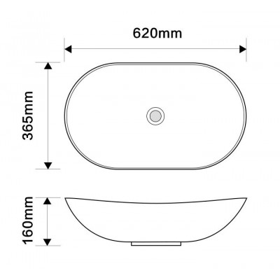 Раковина накладная MIXXUS PREMIUM WAVE-0105 MARBLE 620х360х160mm (MP6559)