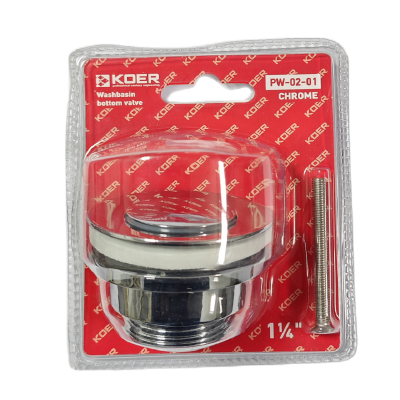 Донный клапан для умывальника KOER PW-02-01 1 1/4'' (Цвет хром) (KR3399)