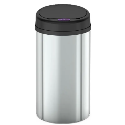 Мусорное ведро сенсорное круглое Mixxus Premium Ellipse-TC0109 Chrome-Black 9л (MI7083)