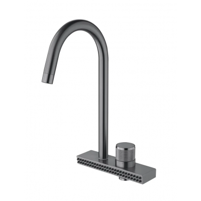 Смеситель для кухни Mixxus FOL-011 Graphite с функц. "водопад" из нерж. стали (MI6346)