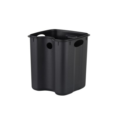 Мусорное ведро с плавным закрытием квадратное Zerix Kubix-TC0106 Black 6 л цвет черный (ZX5890)