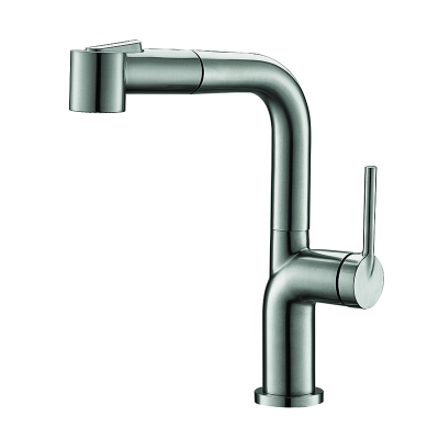 Смеситель для кухни с выдвижным изливом Koer KI-70021-02 (из нержавеющей стали) (цвет - нержавейка) (KR4798)